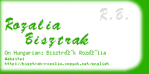 rozalia bisztrak business card